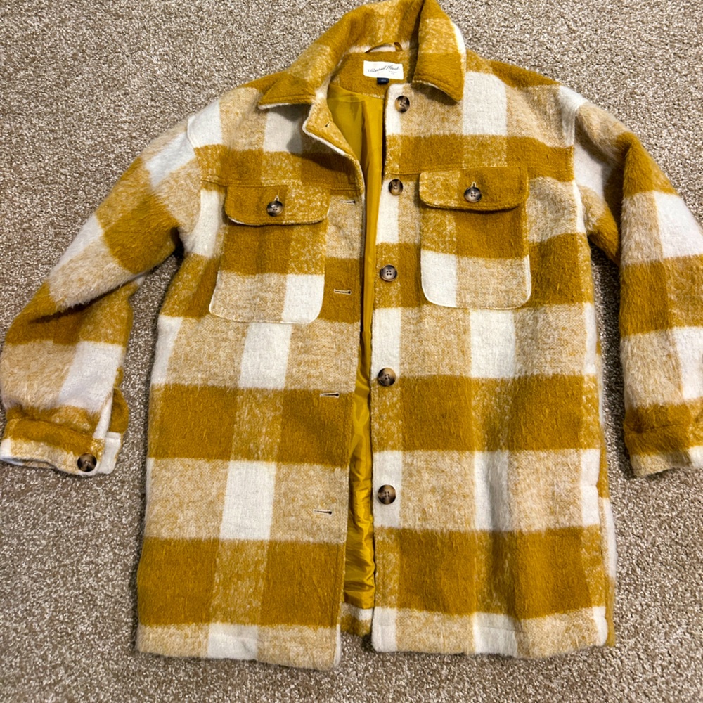 Wool plaid oversized coat